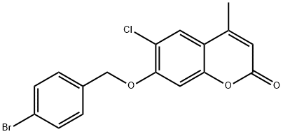 7-[(4-bromophenyl)methoxy]-6-chloro-4-methylchromen-2-one Struktur