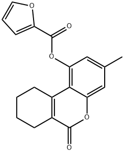 (3-methyl-6-oxo-7,8,9,10-tetrahydrobenzo[c]chromen-1-yl) furan-2-carboxylate Struktur