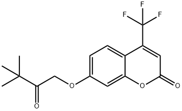 7-(3,3-dimethyl-2-oxobutoxy)-4-(trifluoromethyl)chromen-2-one Struktur