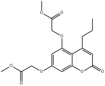 methyl 2-[5-(2-methoxy-2-oxoethoxy)-2-oxo-4-propylchromen-7-yl]oxyacetate Structure