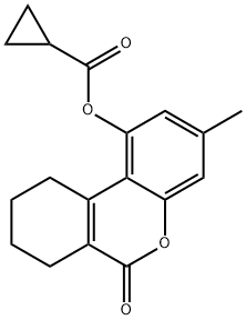 (3-methyl-6-oxo-7,8,9,10-tetrahydrobenzo[c]chromen-1-yl) cyclopropanecarboxylate Structure