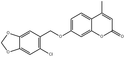 7-[(6-chloro-1,3-benzodioxol-5-yl)methoxy]-4-methylchromen-2-one Struktur