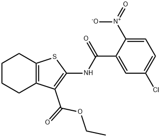 ethyl 2-[(5-chloro-2-nitrobenzoyl)amino]-4,5,6,7-tetrahydro-1-benzothiophene-3-carboxylate,406194-85-2,结构式