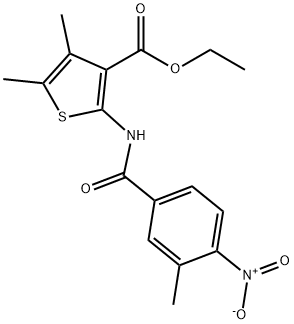 ethyl 4,5-dimethyl-2-[(3-methyl-4-nitrobenzoyl)amino]thiophene-3-carboxylate Structure