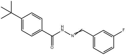 4-tert-butyl-N-[(E)-(3-fluorophenyl)methylideneamino]benzamide 结构式