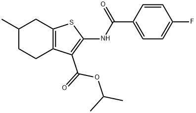 propan-2-yl 2-[(4-fluorobenzoyl)amino]-6-methyl-4,5,6,7-tetrahydro-1-benzothiophene-3-carboxylate Structure