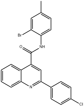 N-(2-bromo-4-methylphenyl)-2-(4-chlorophenyl)quinoline-4-carboxamide 结构式