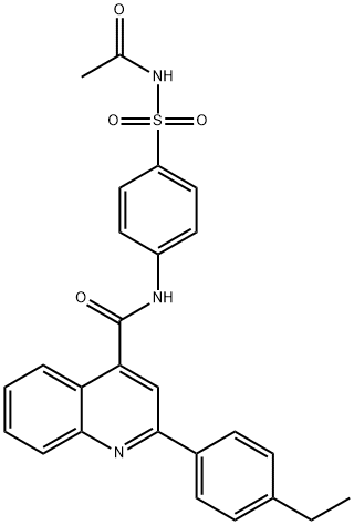 N-[4-(acetylsulfamoyl)phenyl]-2-(4-ethylphenyl)quinoline-4-carboxamide Struktur