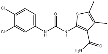 2-[(3,4-dichlorophenyl)carbamoylamino]-4,5-dimethylthiophene-3-carboxamide Struktur