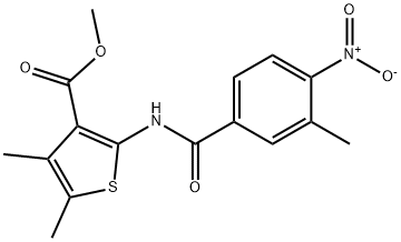 methyl 4,5-dimethyl-2-[(3-methyl-4-nitrobenzoyl)amino]thiophene-3-carboxylate Structure