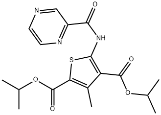 dipropan-2-yl 3-methyl-5-(pyrazine-2-carbonylamino)thiophene-2,4-dicarboxylate Structure