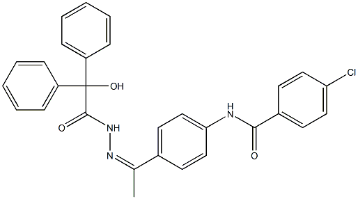 4-chloro-N-[4-[(Z)-N-[(2-hydroxy-2,2-diphenylacetyl)amino]-C-methylcarbonimidoyl]phenyl]benzamide Structure