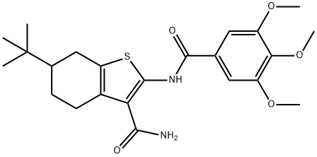 6-tert-butyl-2-[(3,4,5-trimethoxybenzoyl)amino]-4,5,6,7-tetrahydro-1-benzothiophene-3-carboxamide Structure