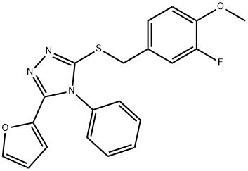 3-[(3-fluoro-4-methoxyphenyl)methylsulfanyl]-5-(furan-2-yl)-4-phenyl-1,2,4-triazole Structure