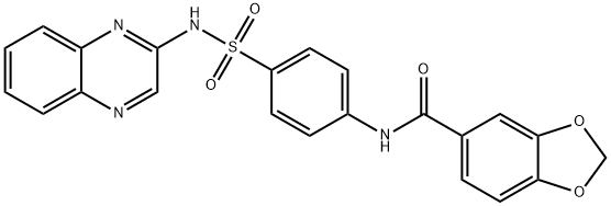 N-[4-(quinoxalin-2-ylsulfamoyl)phenyl]-1,3-benzodioxole-5-carboxamide Structure