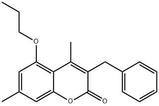 3-benzyl-4,7-dimethyl-5-propoxychromen-2-one Struktur