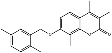 7-[(2,5-dimethylphenyl)methoxy]-3,4,8-trimethylchromen-2-one,428831-07-6,结构式