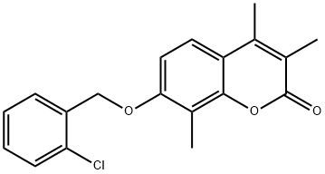 7-[(2-chlorophenyl)methoxy]-3,4,8-trimethylchromen-2-one Struktur