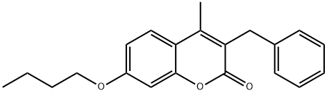 3-benzyl-7-butoxy-4-methylchromen-2-one 化学構造式