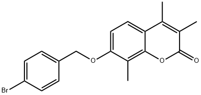 7-[(4-bromophenyl)methoxy]-3,4,8-trimethylchromen-2-one Struktur