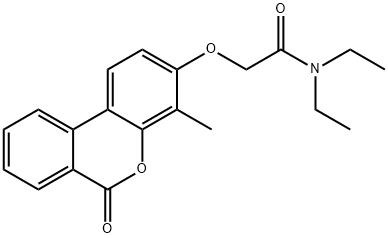 N,N-diethyl-2-(4-methyl-6-oxobenzo[c]chromen-3-yl)oxyacetamide Struktur