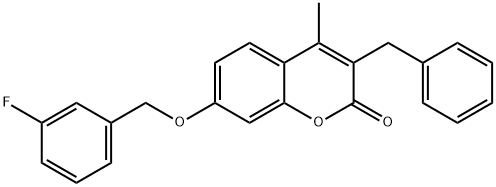 3-benzyl-7-[(3-fluorophenyl)methoxy]-4-methylchromen-2-one,431931-57-6,结构式