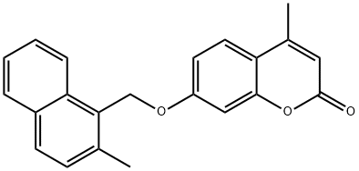 4-methyl-7-[(2-methylnaphthalen-1-yl)methoxy]chromen-2-one Struktur