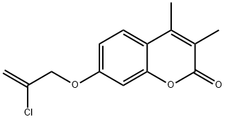 7-(2-chloroprop-2-enoxy)-3,4-dimethylchromen-2-one,432006-17-2,结构式