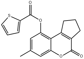 (7-methyl-4-oxo-2,3-dihydro-1H-cyclopenta[c]chromen-9-yl) thiophene-2-carboxylate Structure