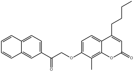 4-butyl-8-methyl-7-(2-naphthalen-2-yl-2-oxoethoxy)chromen-2-one 化学構造式