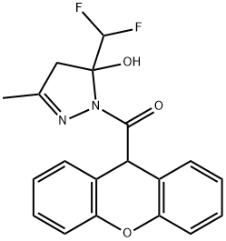 [5-(difluoromethyl)-5-hydroxy-3-methyl-4H-pyrazol-1-yl]-(9H-xanthen-9-yl)methanone Structure