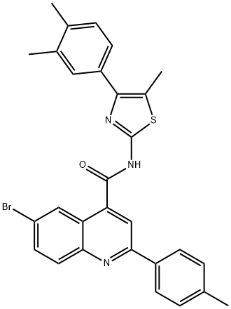 438216-85-4 6-bromo-N-[4-(3,4-dimethylphenyl)-5-methyl-1,3-thiazol-2-yl]-2-(4-methylphenyl)quinoline-4-carboxamide