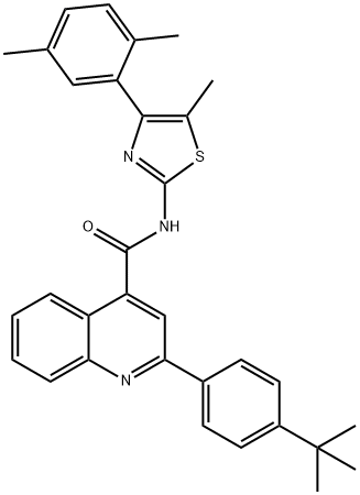 2-(4-tert-butylphenyl)-N-[4-(2,5-dimethylphenyl)-5-methyl-1,3-thiazol-2-yl]quinoline-4-carboxamide Structure