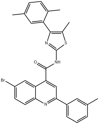 6-bromo-N-[4-(2,5-dimethylphenyl)-5-methyl-1,3-thiazol-2-yl]-2-(3-methylphenyl)quinoline-4-carboxamide Structure