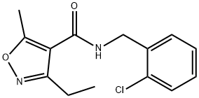 N-[(2-chlorophenyl)methyl]-3-ethyl-5-methyl-1,2-oxazole-4-carboxamide 结构式