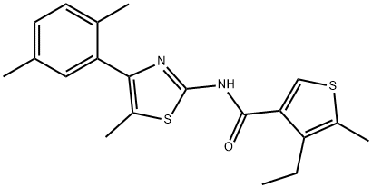 N-[4-(2,5-dimethylphenyl)-5-methyl-1,3-thiazol-2-yl]-4-ethyl-5-methylthiophene-3-carboxamide Structure