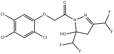 1-[3,5-bis(difluoromethyl)-5-hydroxy-4H-pyrazol-1-yl]-2-(2,4,5-trichlorophenoxy)ethanone Structure