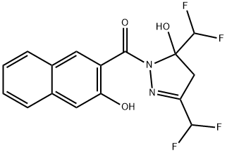 [3,5-bis(difluoromethyl)-5-hydroxy-4H-pyrazol-1-yl]-(3-hydroxynaphthalen-2-yl)methanone Structure