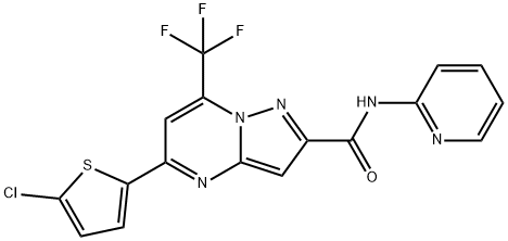 5-(5-chlorothiophen-2-yl)-N-pyridin-2-yl-7-(trifluoromethyl)pyrazolo[1,5-a]pyrimidine-2-carboxamide Structure