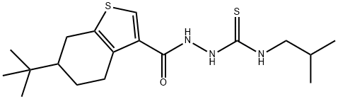 1-[(6-tert-butyl-4,5,6,7-tetrahydro-1-benzothiophene-3-carbonyl)amino]-3-(2-methylpropyl)thiourea Structure