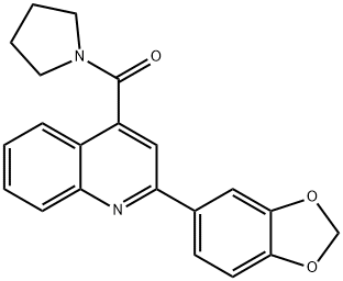 [2-(1,3-benzodioxol-5-yl)quinolin-4-yl]-pyrrolidin-1-ylmethanone 结构式