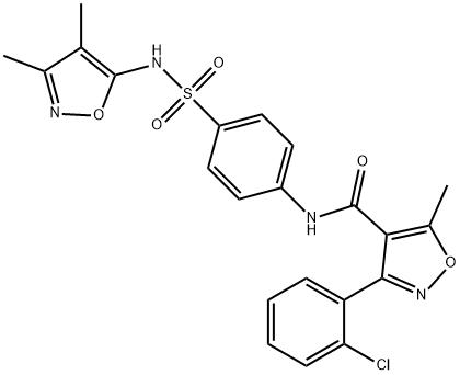3-(2-chlorophenyl)-N-[4-[(3,4-dimethyl-1,2-oxazol-5-yl)sulfamoyl]phenyl]-5-methyl-1,2-oxazole-4-carboxamide,438474-14-7,结构式