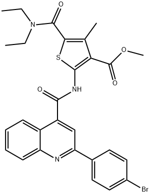 methyl 2-[[2-(4-bromophenyl)quinoline-4-carbonyl]amino]-5-(diethylcarbamoyl)-4-methylthiophene-3-carboxylate|