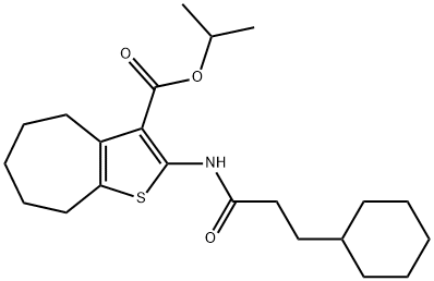 propan-2-yl 2-(3-cyclohexylpropanoylamino)-5,6,7,8-tetrahydro-4H-cyclohepta[b]thiophene-3-carboxylate Structure