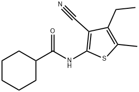 N-(3-cyano-4-ethyl-5-methylthiophen-2-yl)cyclohexanecarboxamide,438615-36-2,结构式