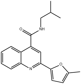 2-(5-methylfuran-2-yl)-N-(2-methylpropyl)quinoline-4-carboxamide 结构式