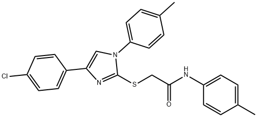 2-[4-(4-chlorophenyl)-1-(4-methylphenyl)imidazol-2-yl]sulfanyl-N-(4-methylphenyl)acetamide Struktur