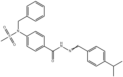 4-[benzyl(methylsulfonyl)amino]-N-[(E)-(4-propan-2-ylphenyl)methylideneamino]benzamide Struktur
