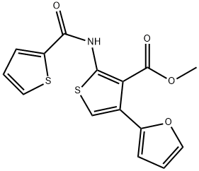 methyl 4-(furan-2-yl)-2-(thiophene-2-carbonylamino)thiophene-3-carboxylate Structure