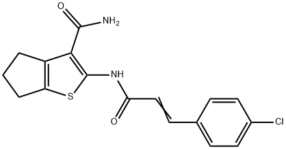 2-[[(E)-3-(4-chlorophenyl)prop-2-enoyl]amino]-5,6-dihydro-4H-cyclopenta[b]thiophene-3-carboxamide Structure